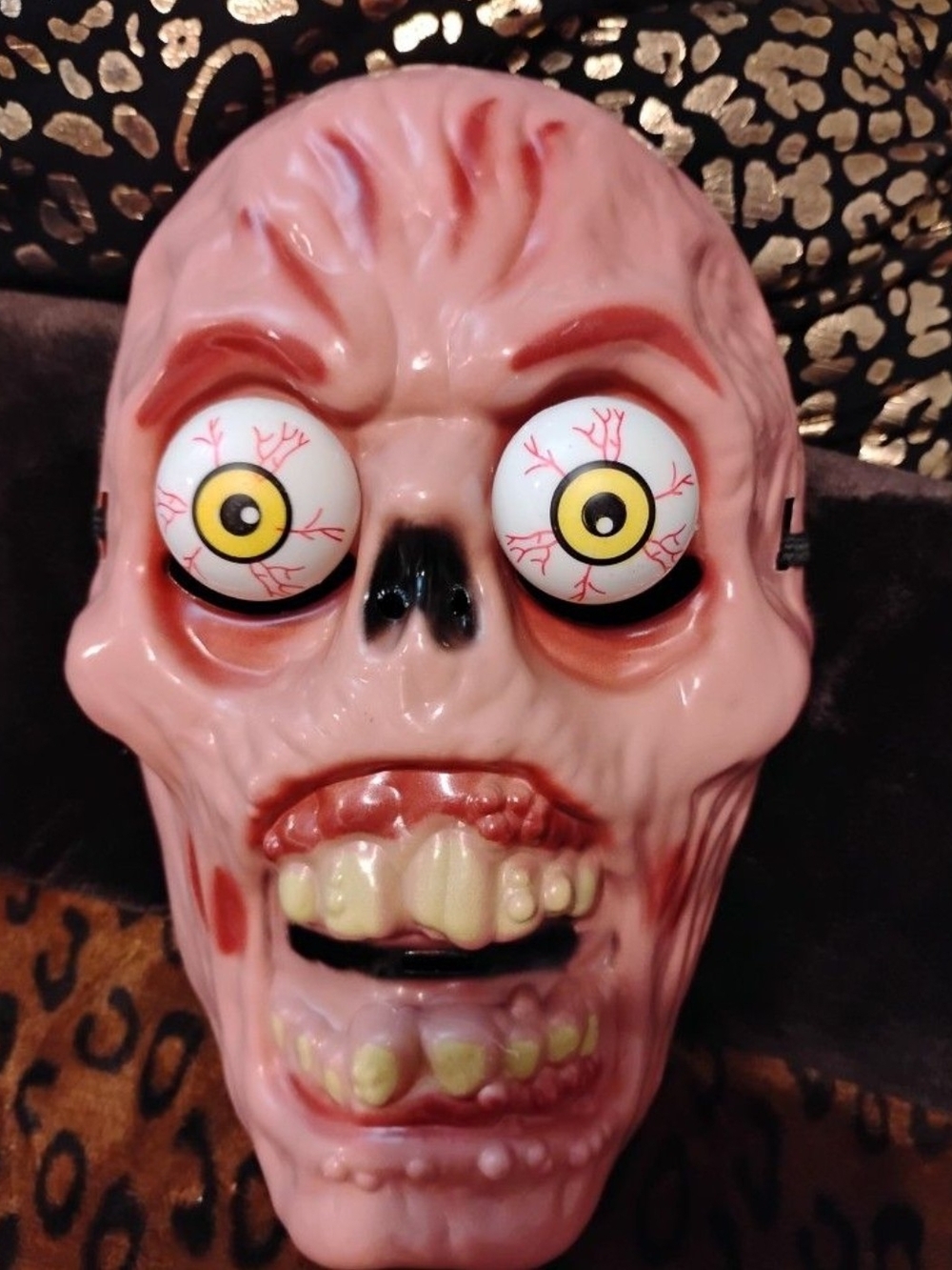 Halloween Eyeball Skull Mask - Pink Zombie Party Mask